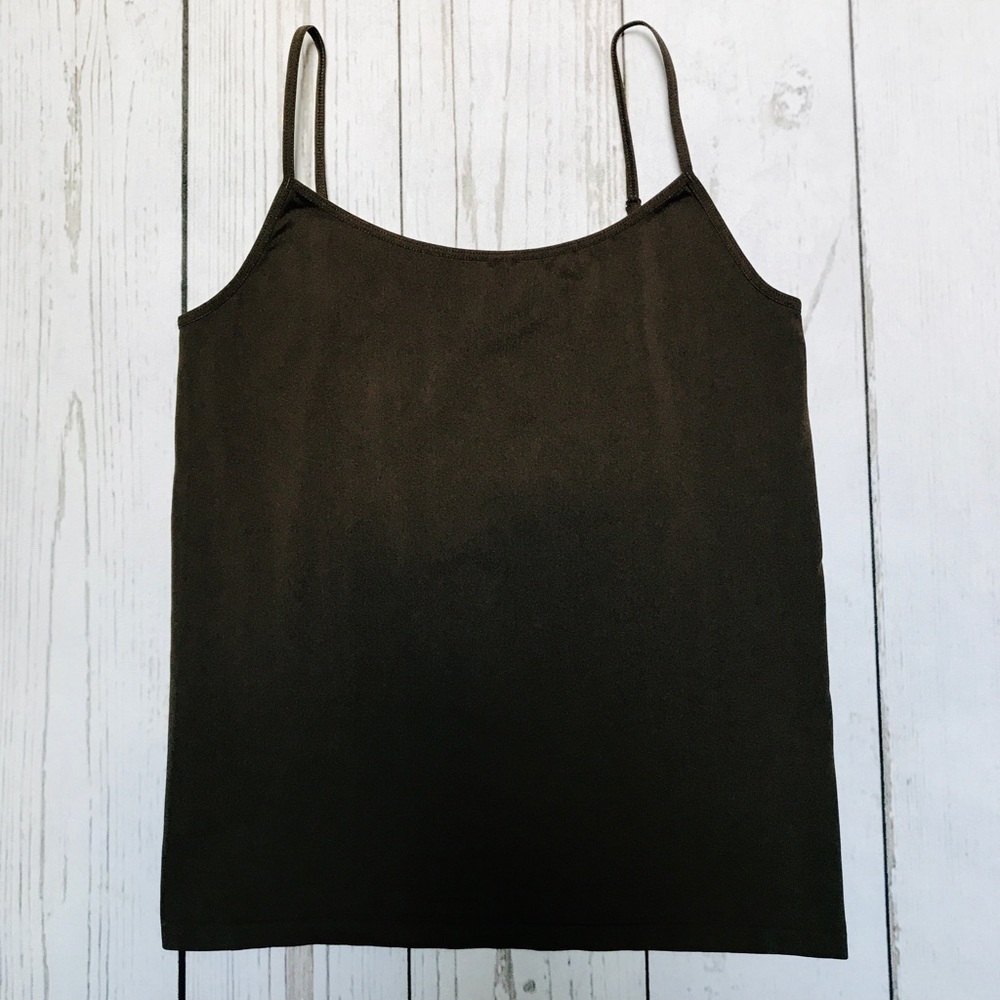 Ann Taylor LOFT Stretch Basic Camisole in Dark Brown SZ L